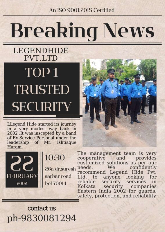 Security personnel on duty in Kolkata – Security Guard Services in Kolkata